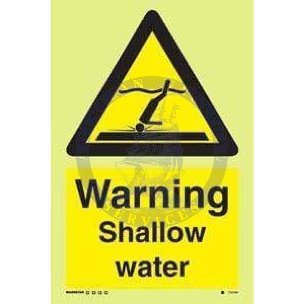 Marine Water Safety Sign: Warning Shallow Water