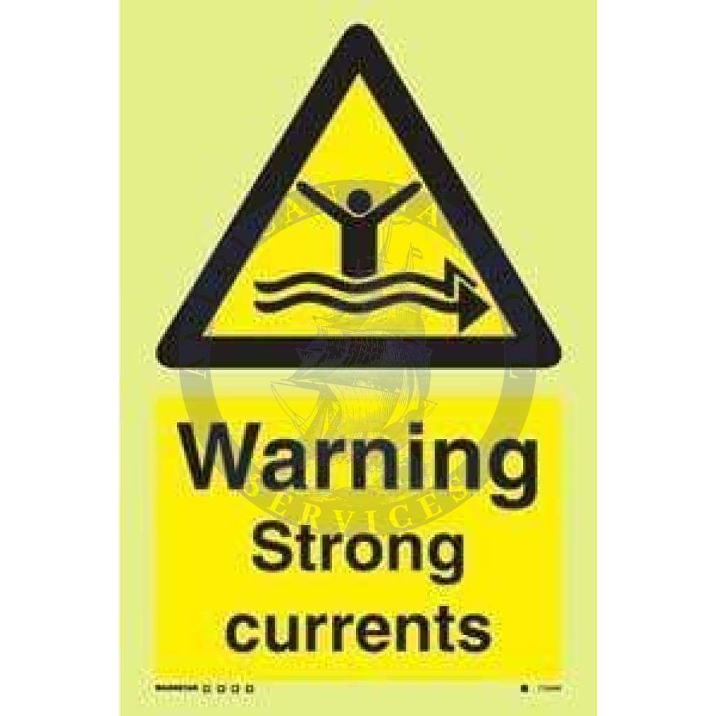 Marine Water Safety Sign: Warning Strong Currents