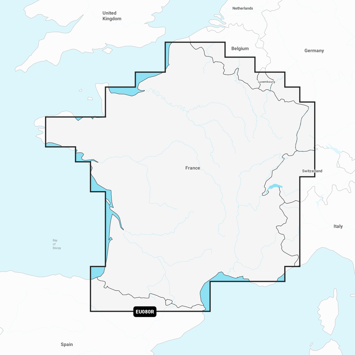 Navionics+ Chart EU080R: France, Lakes & Rivers