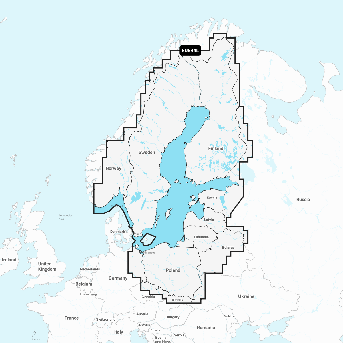 Navionics+ Chart EU644L: Baltic Sea