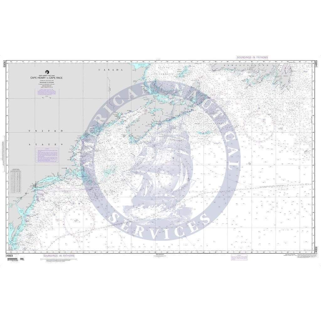 NGA Nautical Chart 14003: Cape Race to Cape Henry