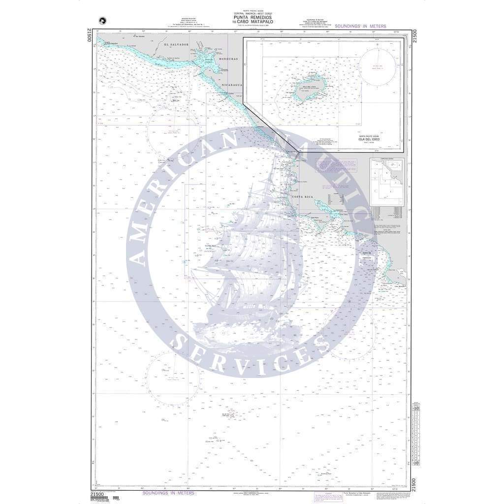 NGA Nautical Chart 21500: Punta Remedios to Cabo Matapalo (OMEGA) (Chart indexed on page 3)