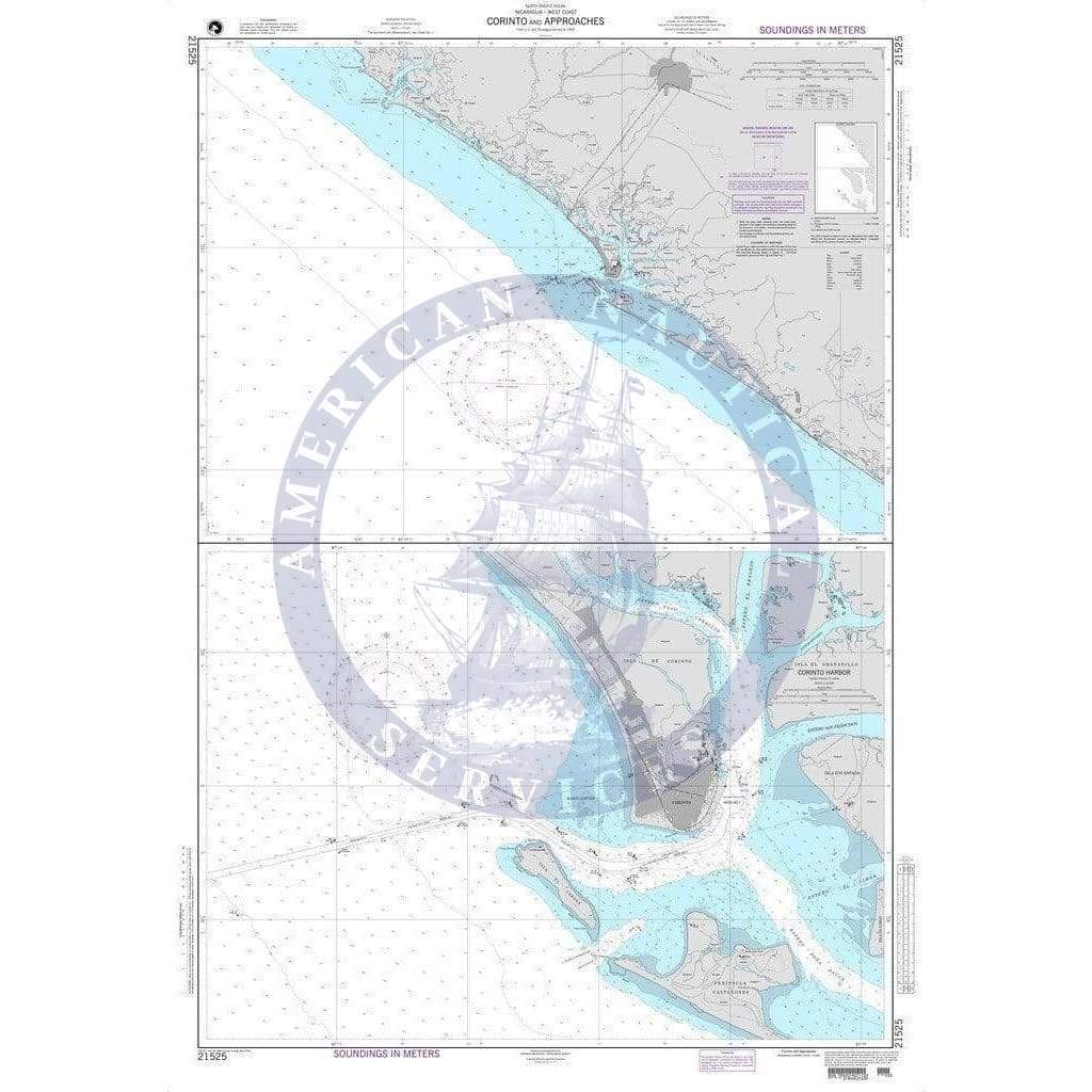 NGA Nautical Chart 21525: Corinto and Approaches