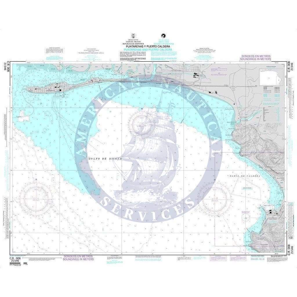 NGA Nautical Chart 21546: C.R. 008, Puntarenas and Puerto Caldera