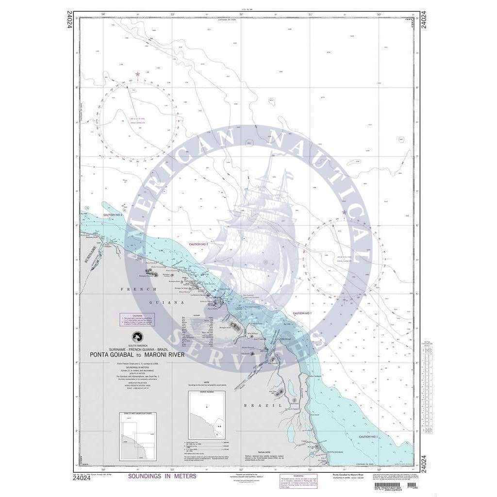 NGA Nautical Chart 24024: Ponta Goiabal to Maroni River