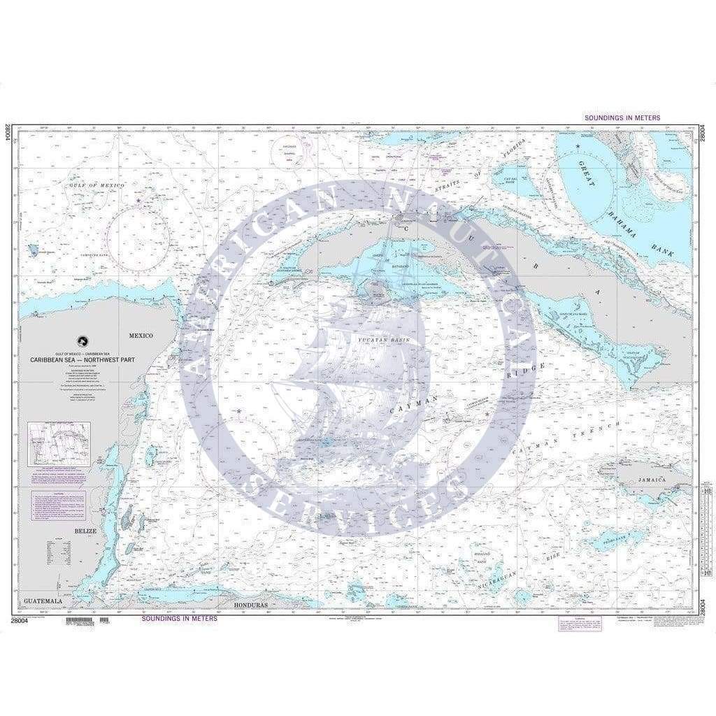 NGA Nautical Chart 28004: Caribbean Sea-Northwest Part (LORAN-C)