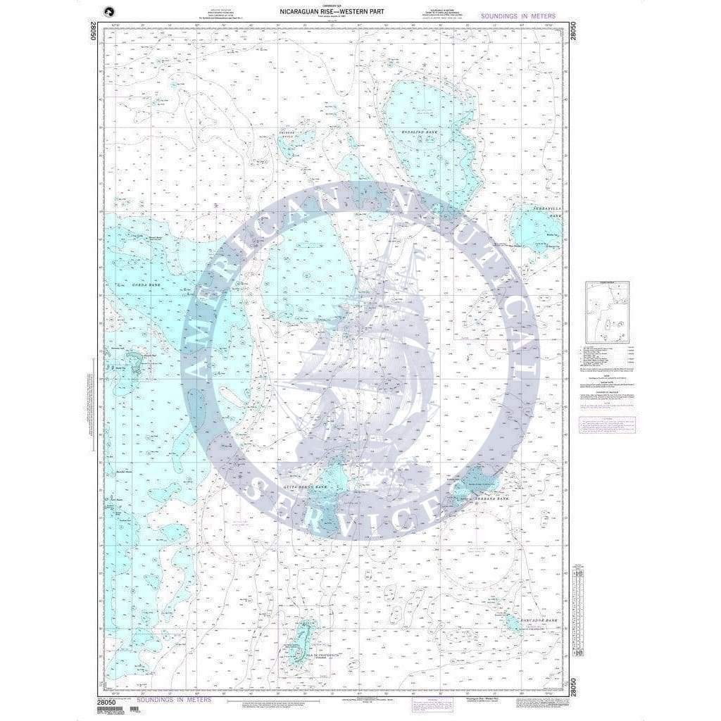NGA Nautical Chart 28050: Nicaraguan Rise-Westem Part (OMEGA)