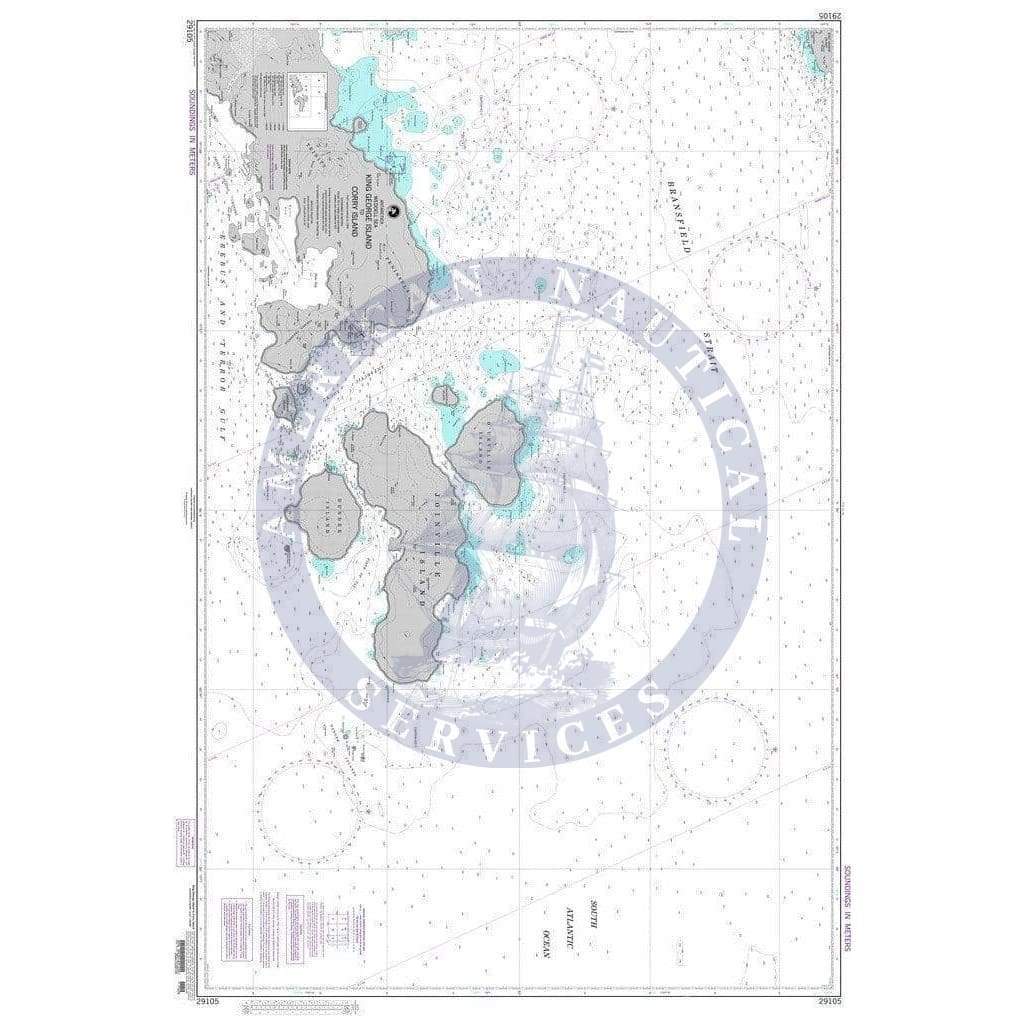 NGA Nautical Chart 29105: King George Island to Corry Island (Weddell Sea)