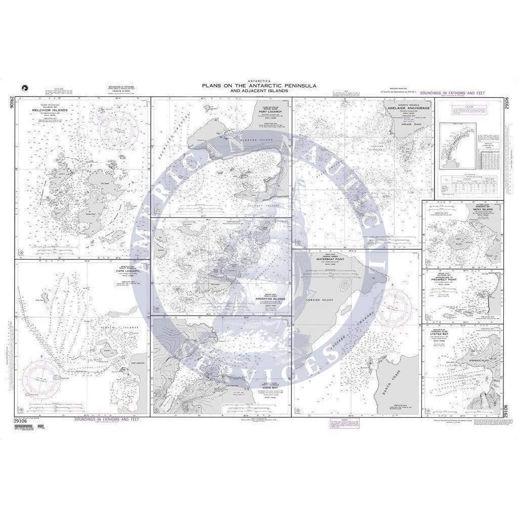 NGA Nautical Chart 29106: Plans on Antarctic Peninsula and Adjacent Islands A. Melchoir Islands
