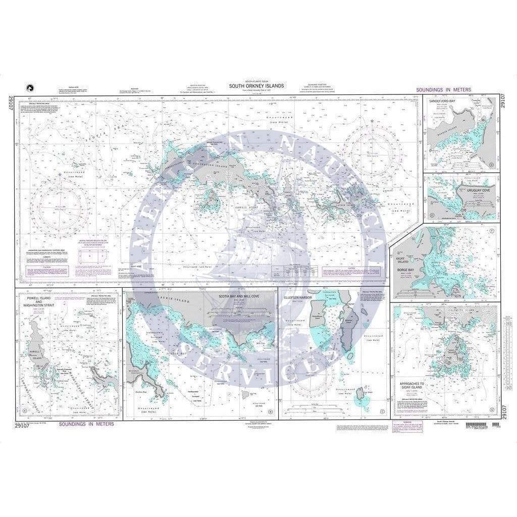NGA Nautical Chart 29107: South Orkney Islands