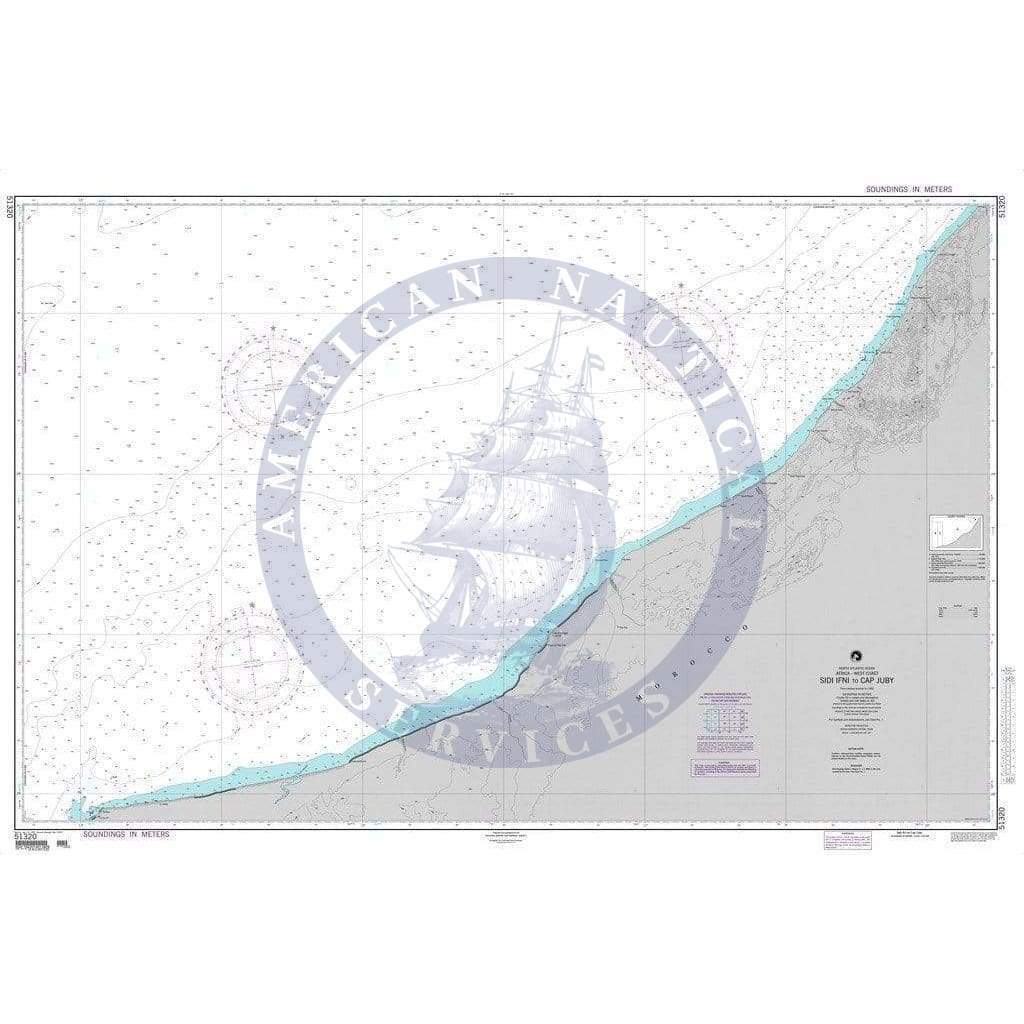 NGA Nautical Chart 51320: Sidi Ifni to Cap Juby (Africa-West Coast)