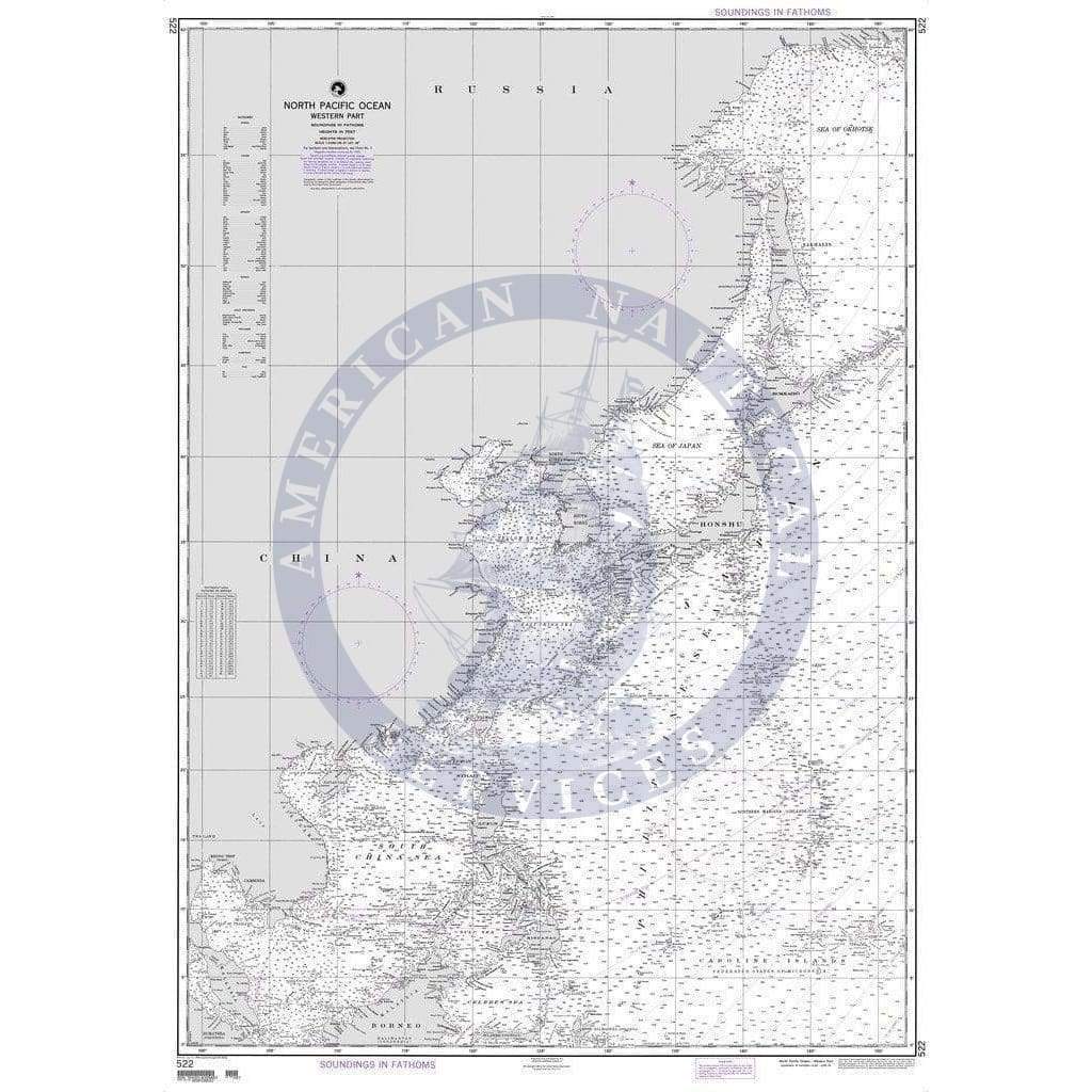 NGA Nautical Chart 522: North Pacific Ocean (Western Part)