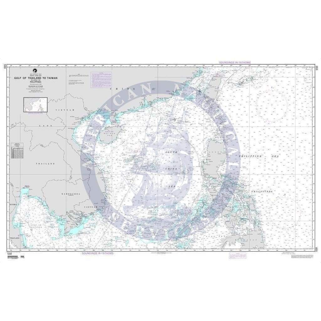 NGA Nautical Chart 550: Gulf of Thailand to Taiwan including the Philippines (OMEGA)