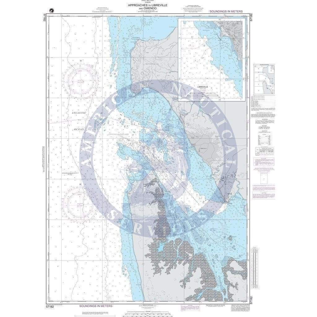 NGA Nautical Chart 57182: Approaches to Libreville and Owendo