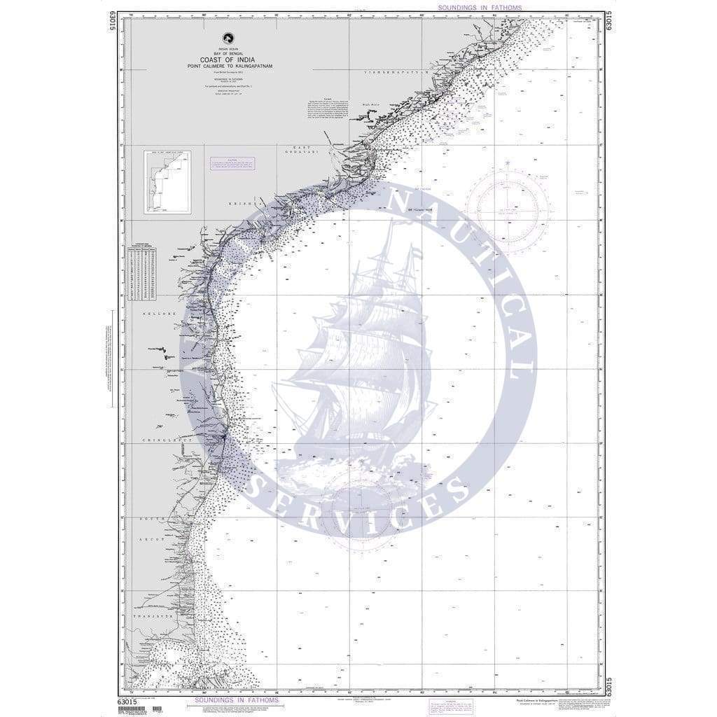 NGA Nautical Chart 63015: Coast of India-Calimere Point to Kalingapatam (OMEGA)