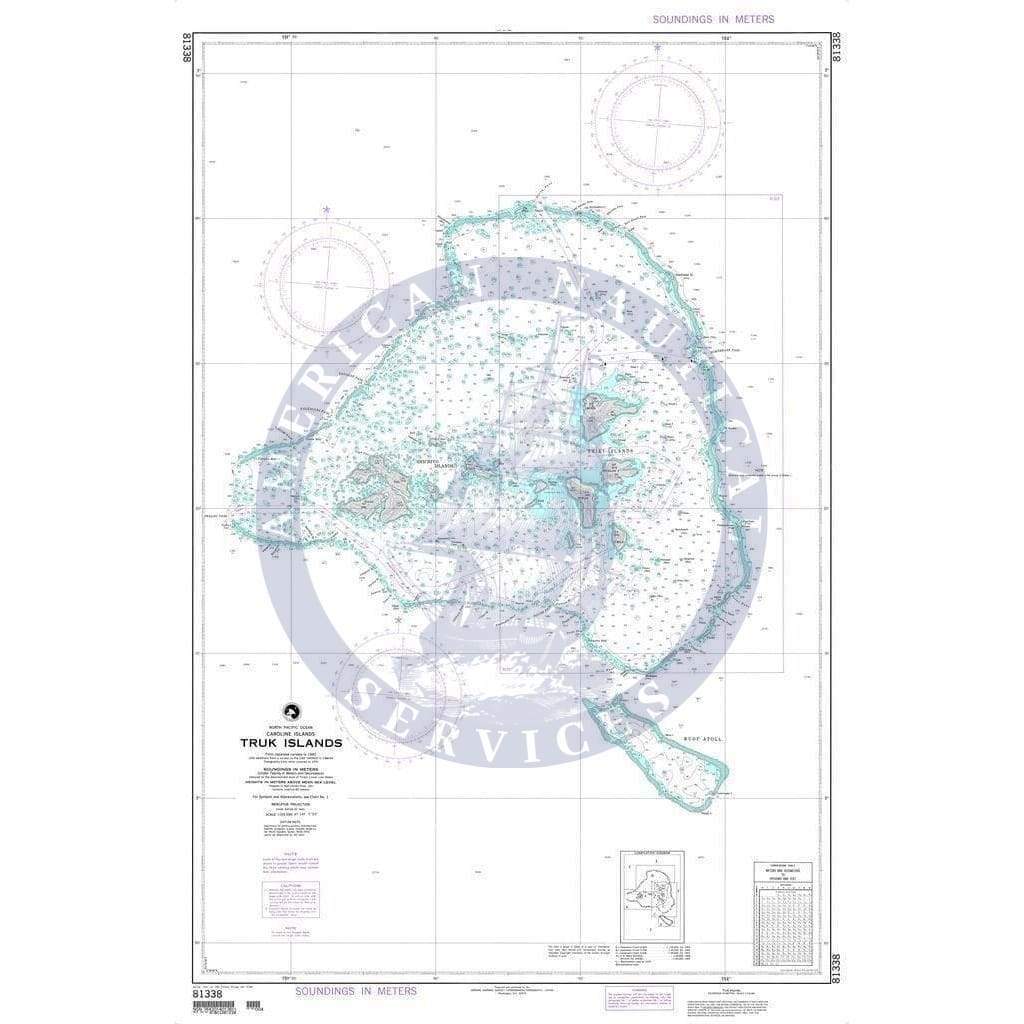 NGA Nautical Chart 81338: Truk Islands (East Caroline Islands)
