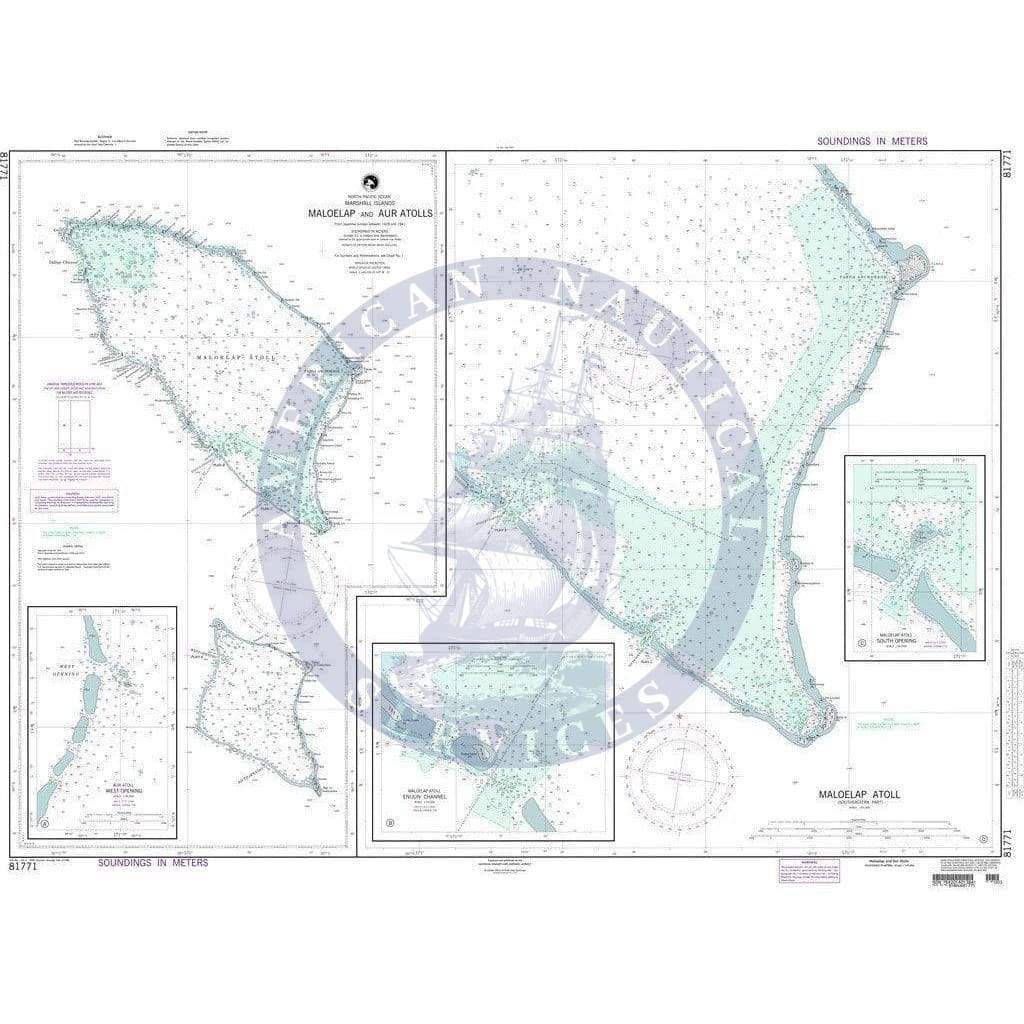 NGA Nautical Chart 81771: Maloelap and Aur Atolls (Marshall Islands)