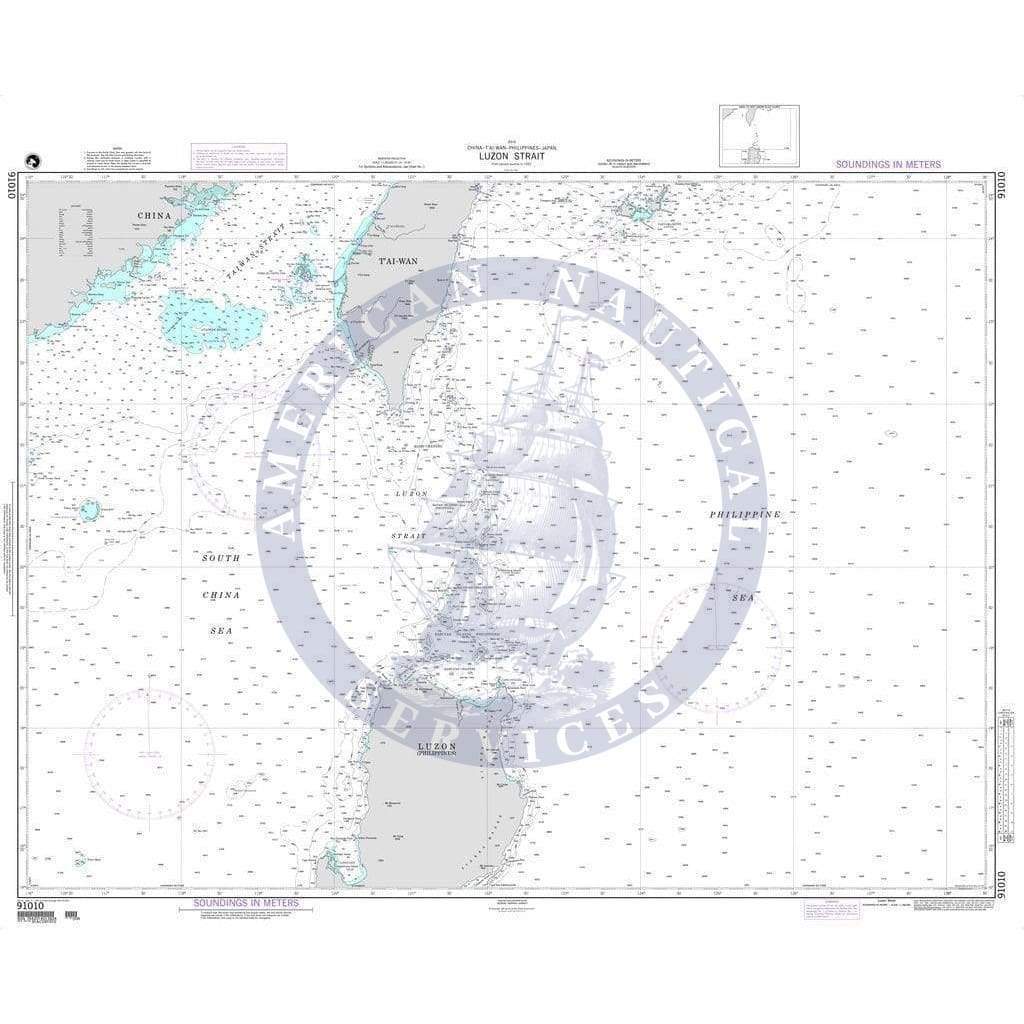NGA Nautical Chart 91010: Luzon Strait (China-Taiwan-Philippines-Japan)