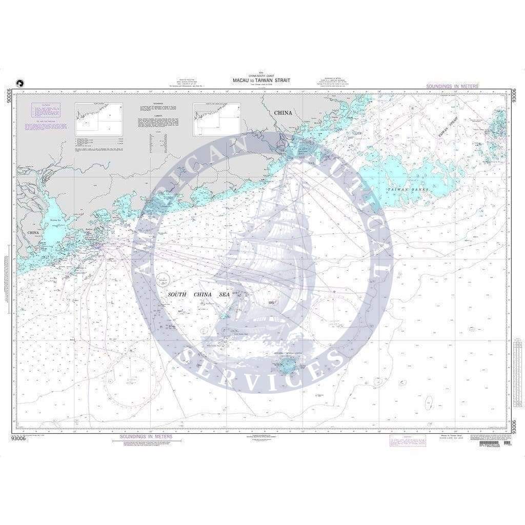 NGA Nautical Chart 93006: Macau to Taiwan Strait