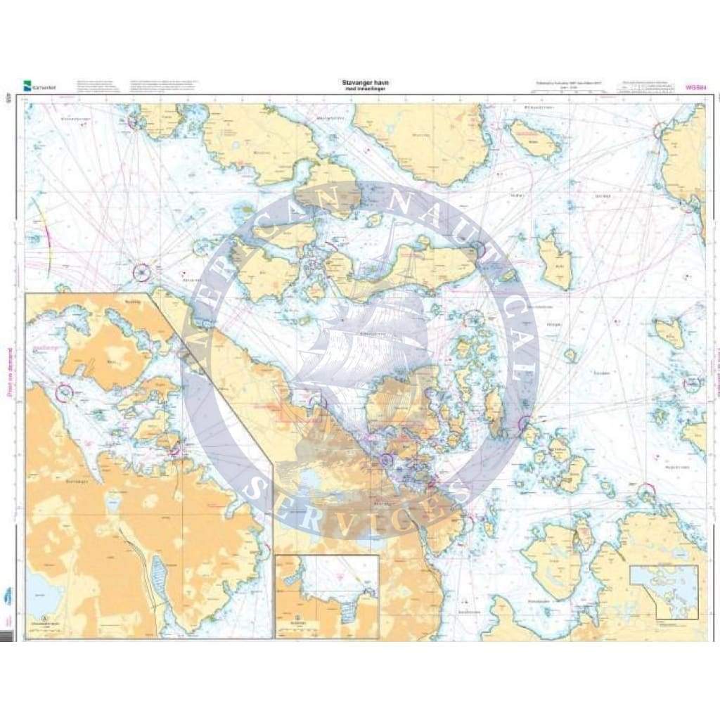 NHS Chart 455: Stavanger havn med innseilinger