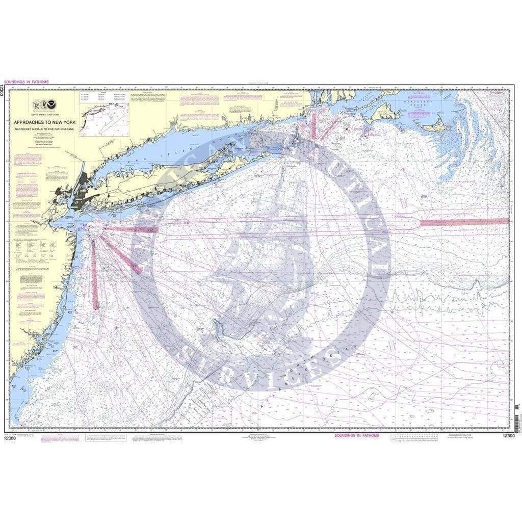 NOAA Nautical Chart 12300: Approaches to New York, Nantucket Shoals to Five Fathom Bank