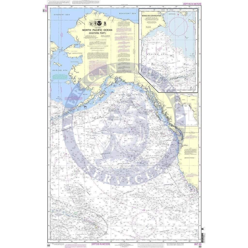 NOAA Nautical Chart 50: North Pacific Ocean (eastern part) Bering Sea Continuation