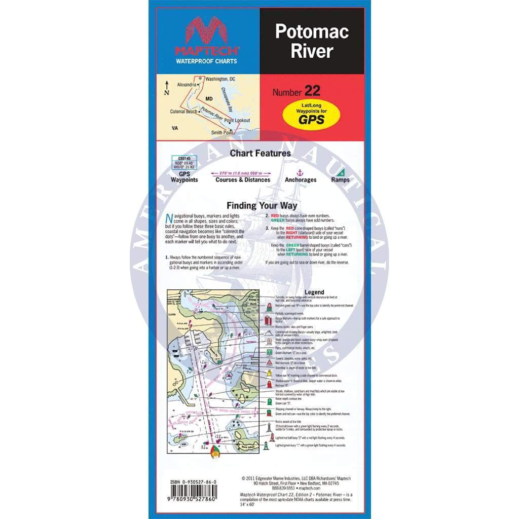 Potomac River Waterproof Chart, 3rd Edition