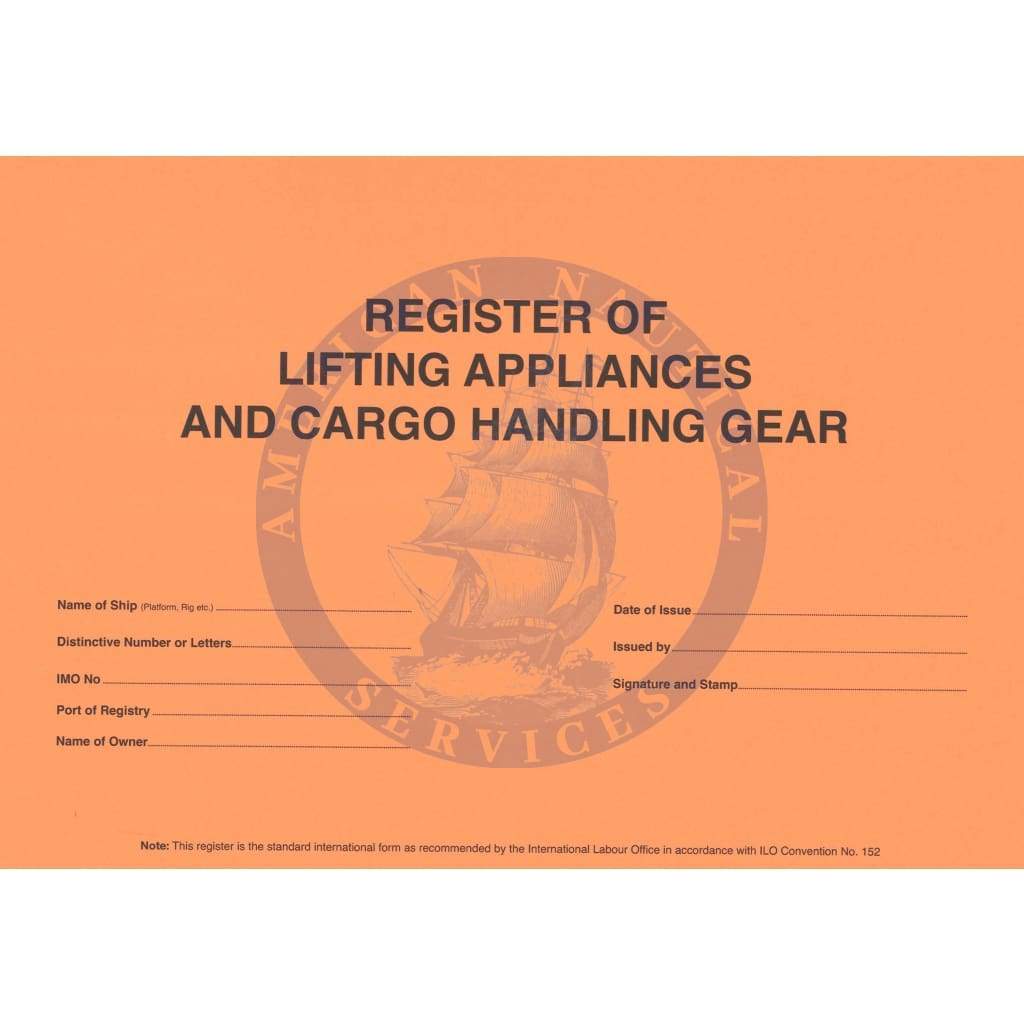 cargo gear certificate Register of Lifting Appliances & Cargo Handling Gear