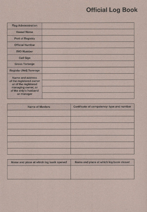 Ships Official Record Log Book