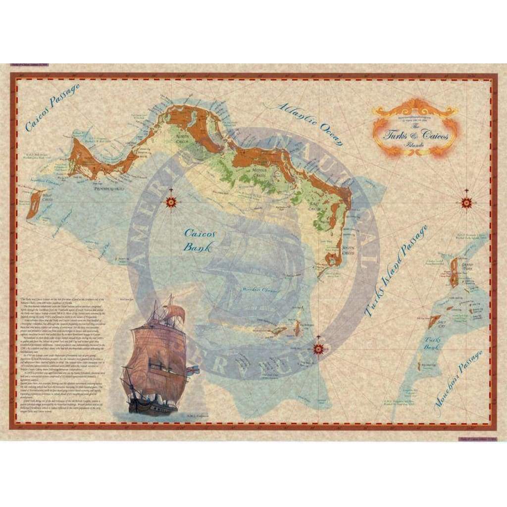 Turks & Caicos Islands Map (Decorative Map 18