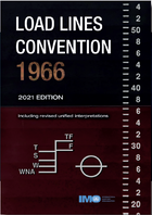 Cover of the Load Lines Convention 1966, 2021 Edition, featuring official title and load line marks related to maritime regulations.