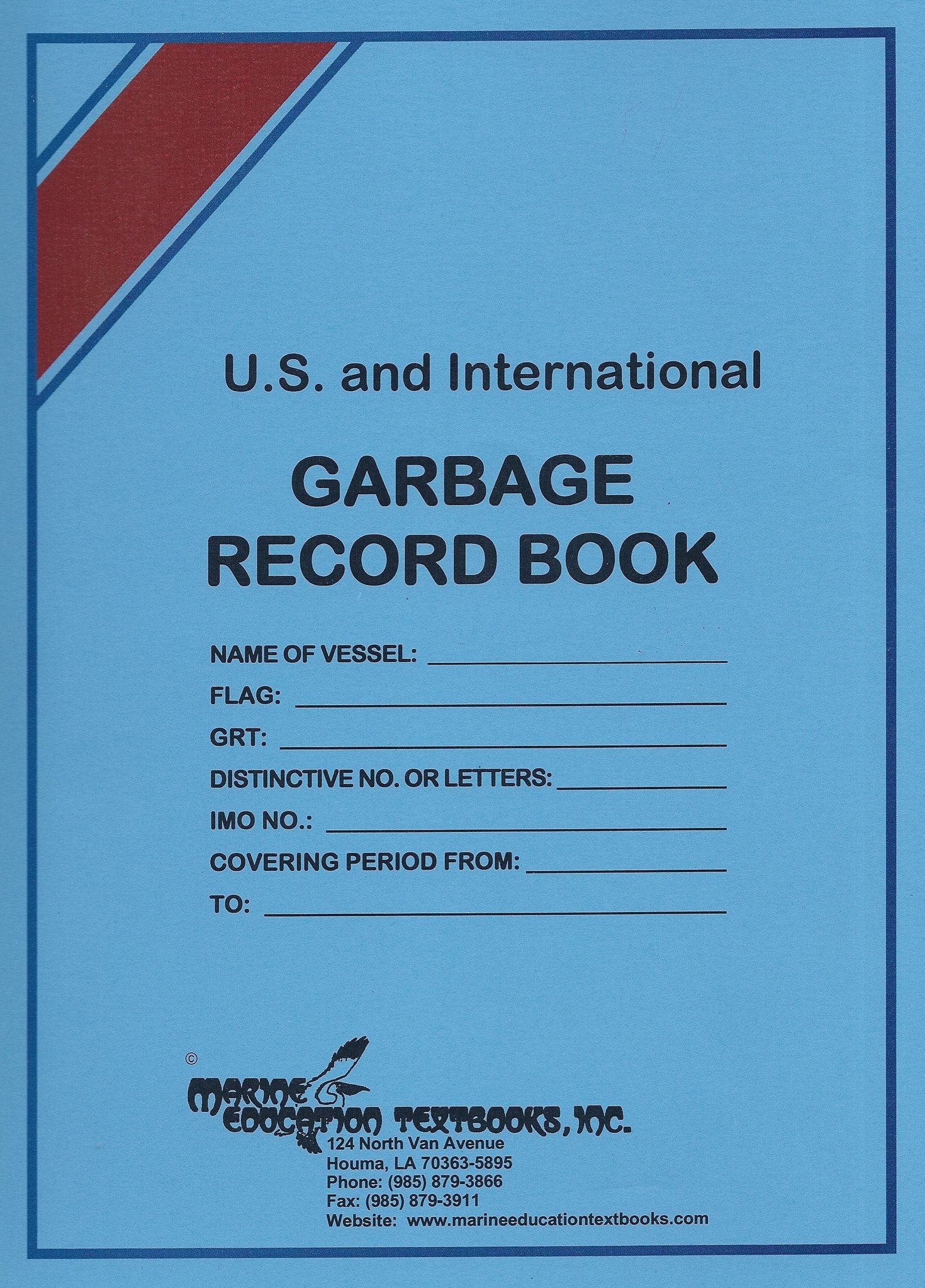 Garbage Record Books | Garbage Log Books | Garbage Logbooks - Amnautical