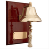 6" Brass Bell Mounted on Mahogany Plaque with Brass Plate (Weems & Plath 6060/EN4006)