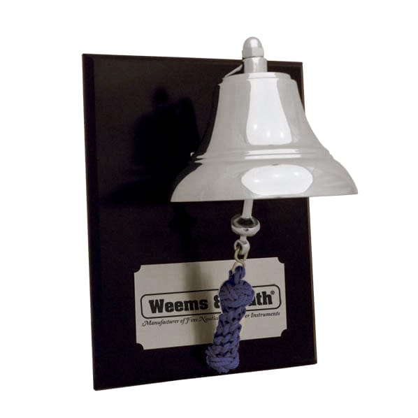 6" Chrome Bell Mounted on Black Plaque (Weems & Plath EN6000C)