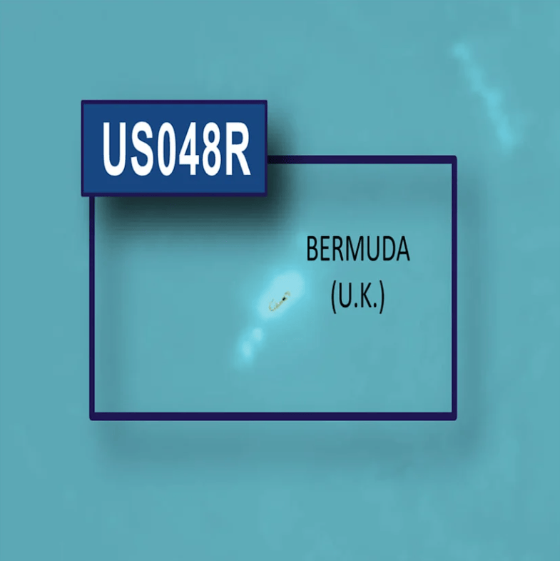 Garmin Bluechart G3 Vision microSD™/SD™ card (VUS048R): Bermuda Coastal Charts, featuring a detailed map highlighting Bermuda (U.K.) location.