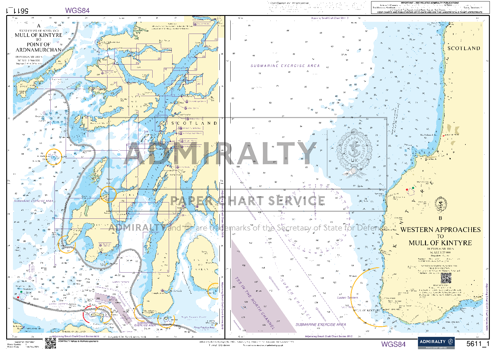ADMIRALTY Leisure Chart Folio:  West Coast of Scotland, Mull of Kintyre to Point of Ardnamurchan (SC5611)