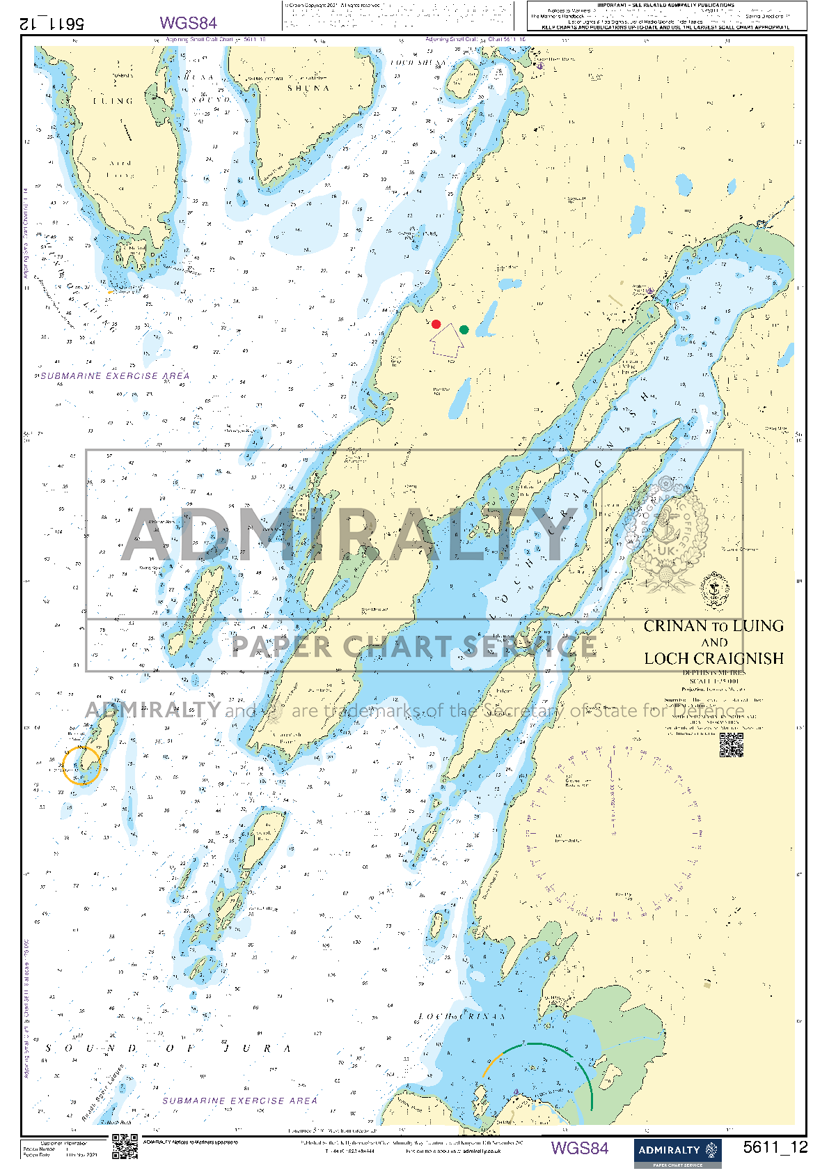 ADMIRALTY Leisure Chart Folio:  West Coast of Scotland, Mull of Kintyre to Point of Ardnamurchan (SC5611)