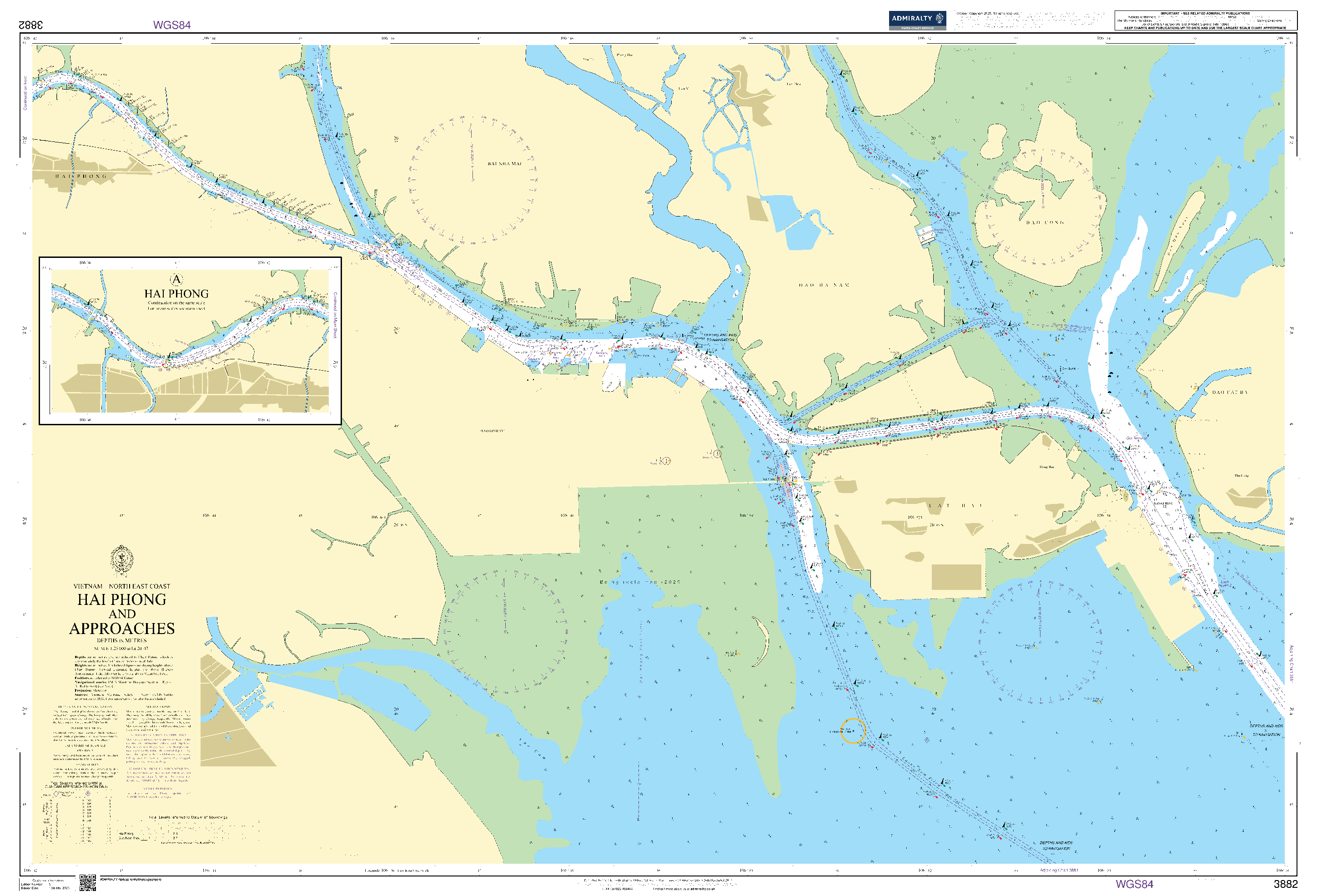 BA Nautical Chart 3882: Vietnam - North East Coast, Hai Phong and Approaches