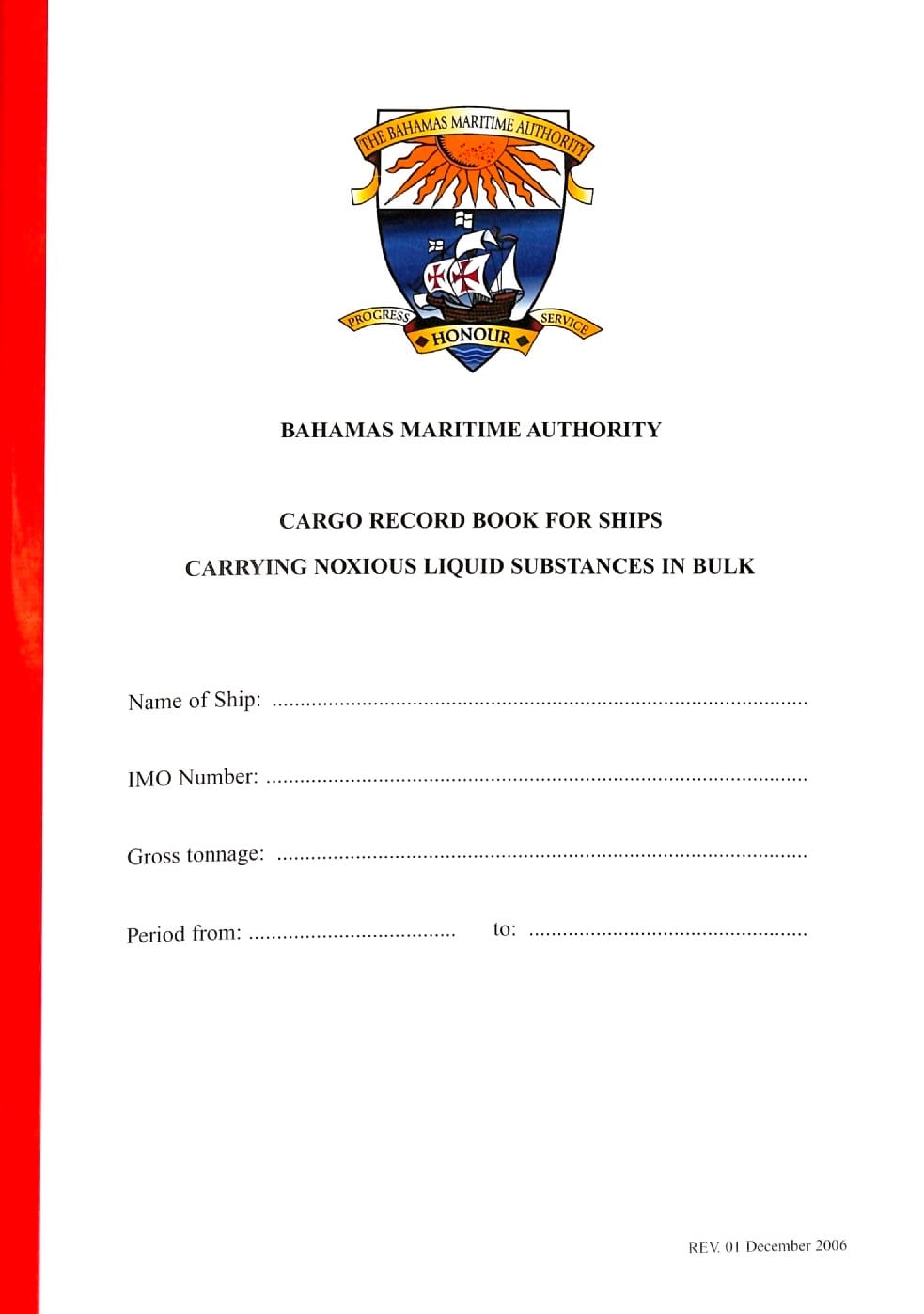 Bahamas Cargo Record Book