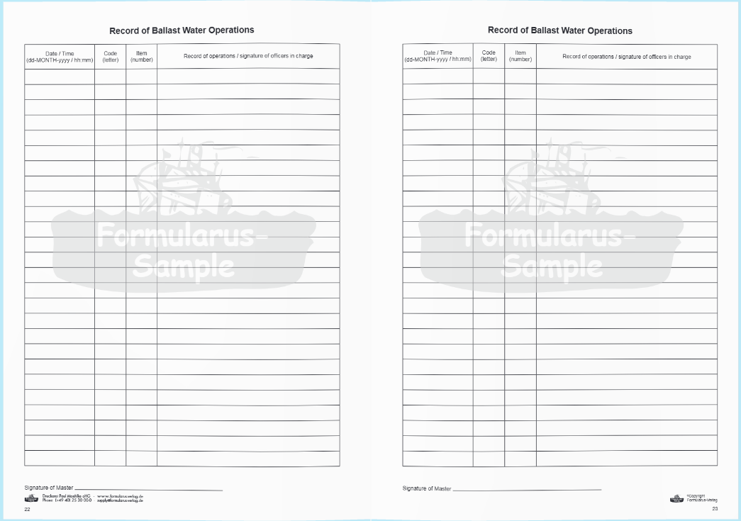 Ballast Water Record Book