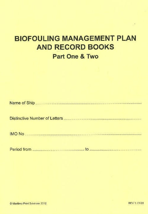 Biofouling Management Plan and Record Book Part 1 & 2