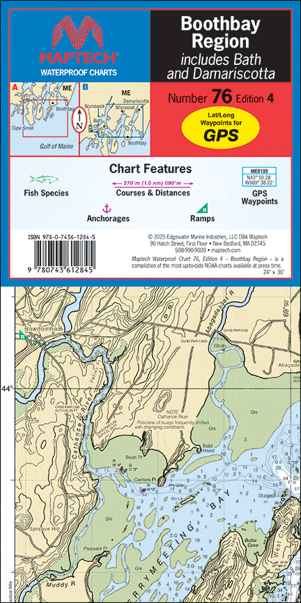 Boothbay Region Waterproof Chart, 3rd Edition