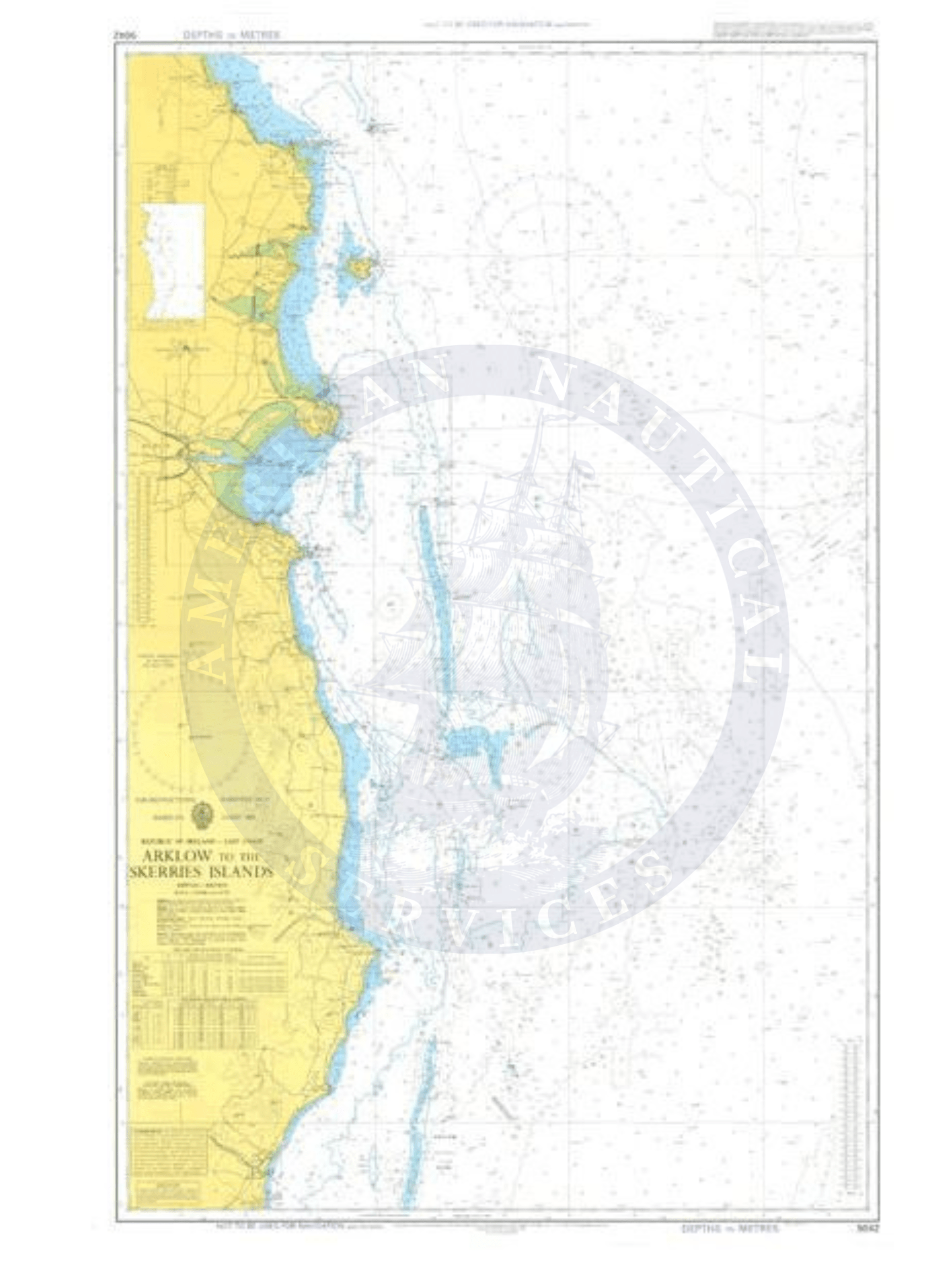 British Admiralty Instructional Chart 5042: Arklow to the Skerries Islands