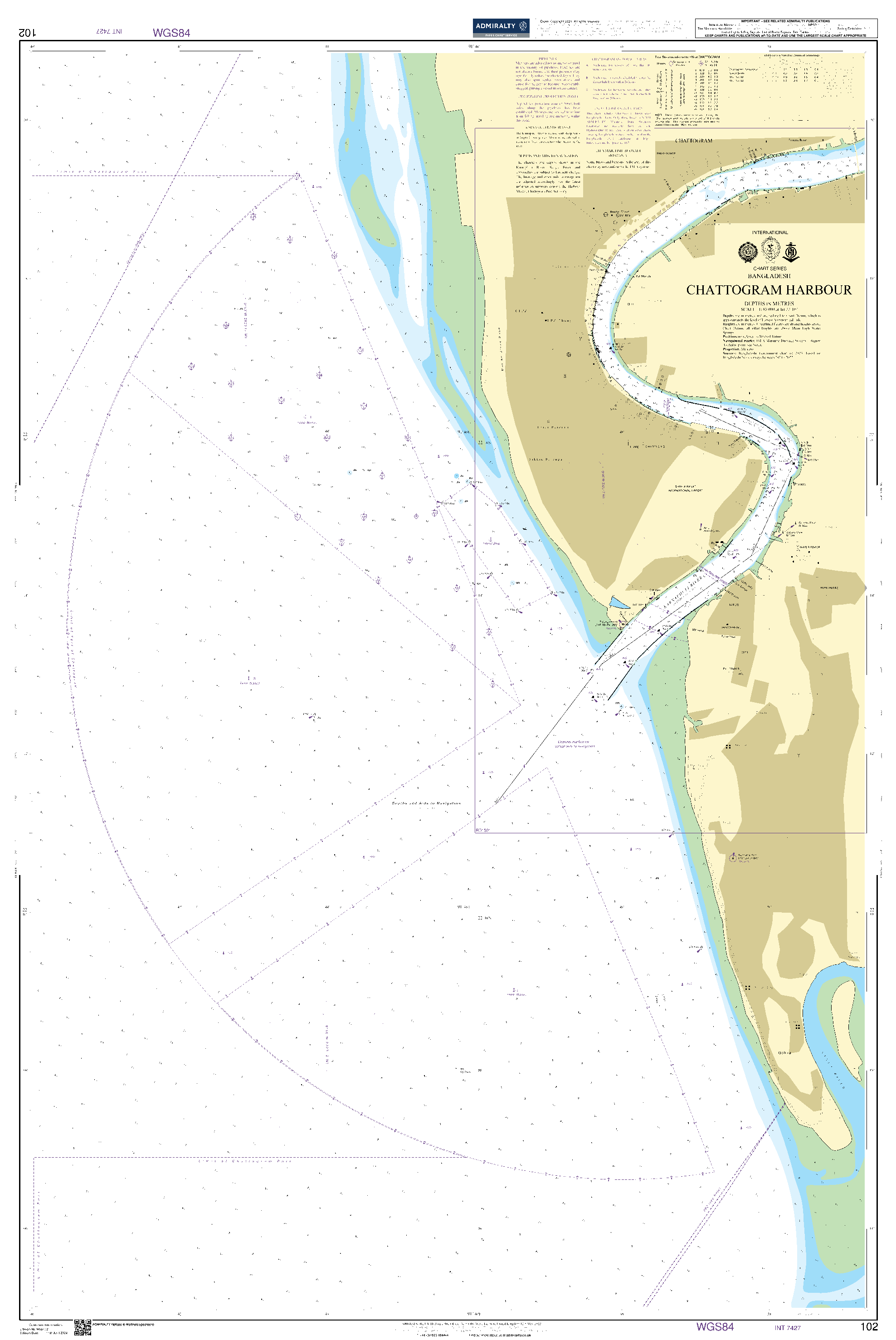 British Admiralty Nautical Chart  102: Chattogram Harbour