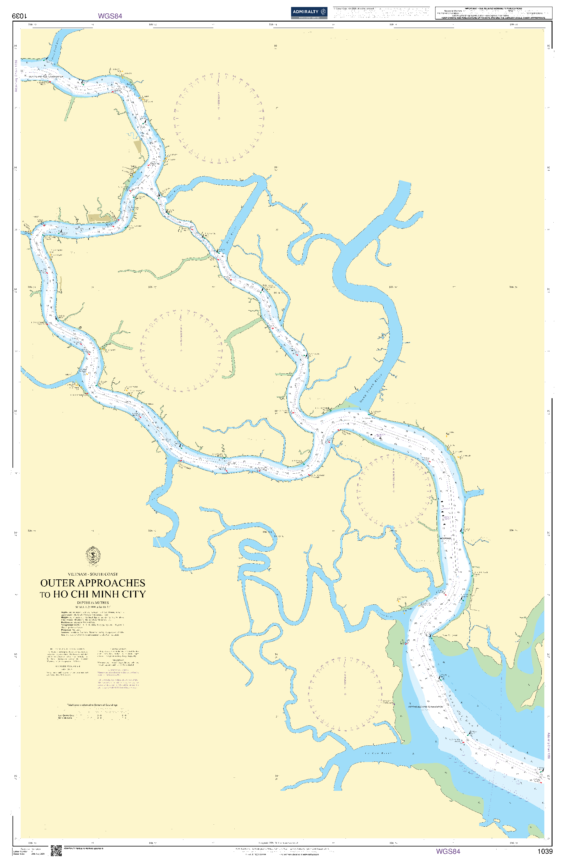 British Admiralty Nautical Chart 1039: Outer Approaches to Ho Chi Minh City