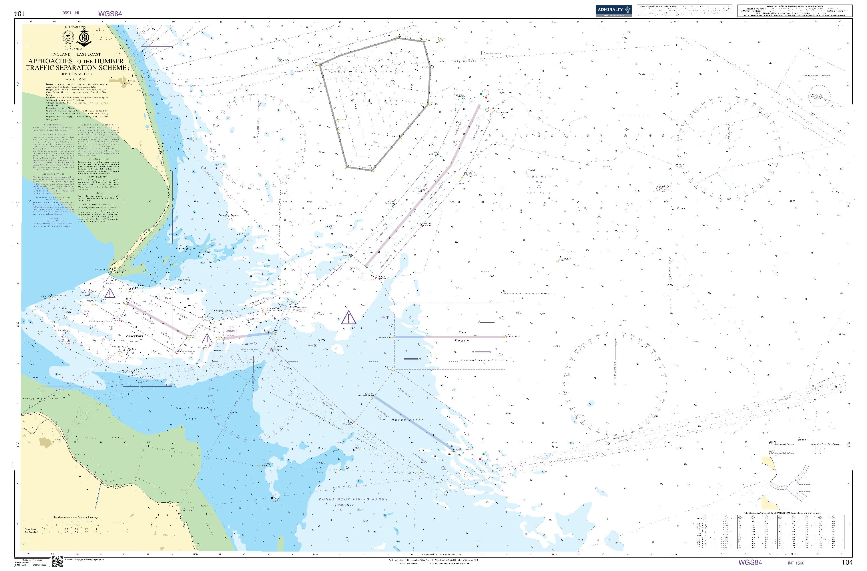 British Admiralty Nautical Chart 104: England - East Coast, Approaches to the Humber Traffic Separation Scheme