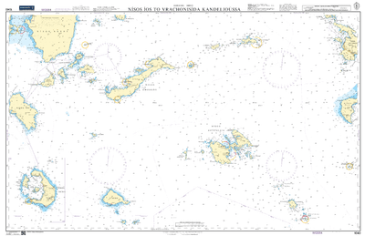 British Admiralty Nautical Chart 1040: Nisos Ios to Vrachonisida Kandelioussa