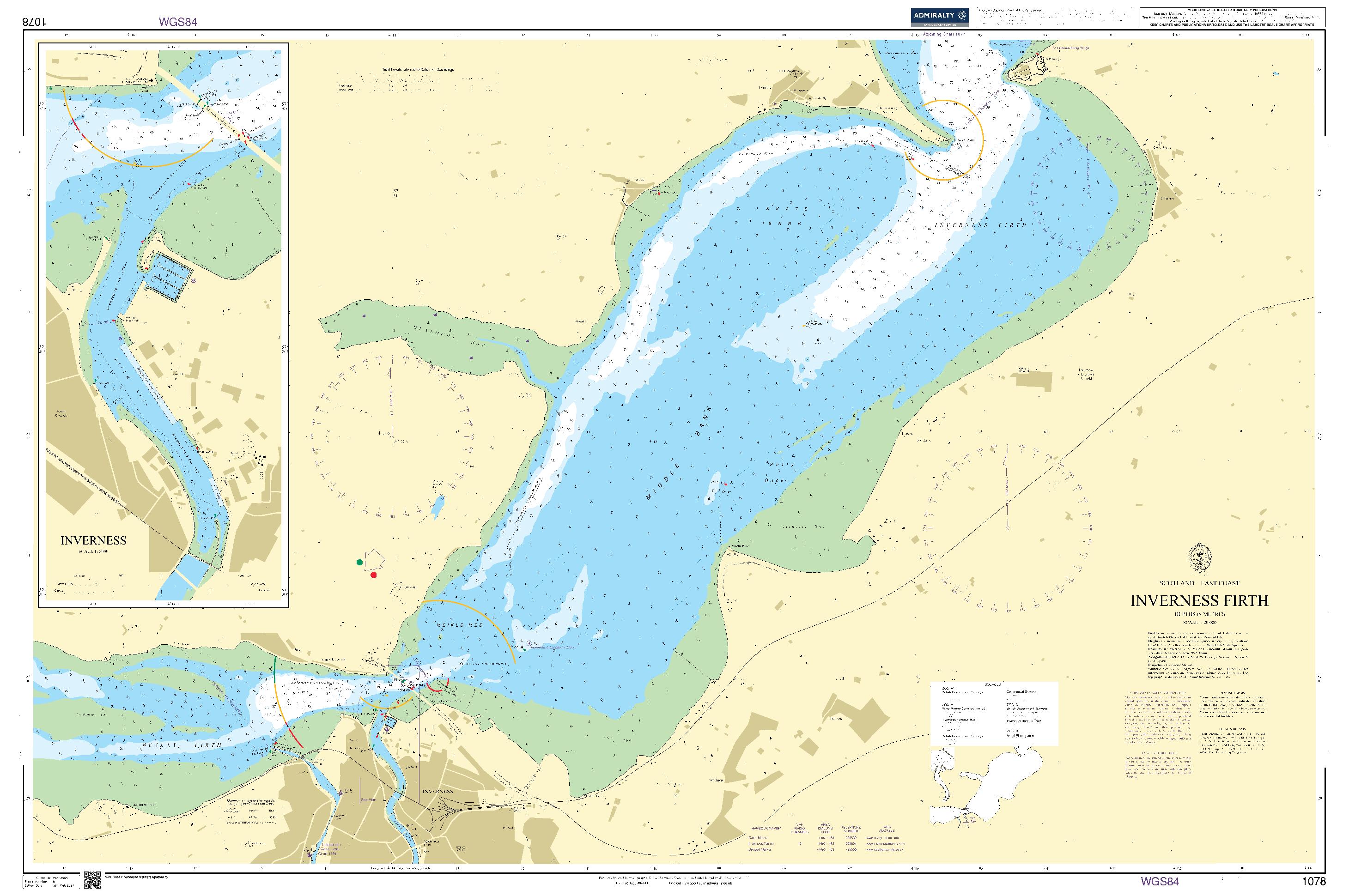 British Admiralty Nautical Chart 1078: Inverness Firth