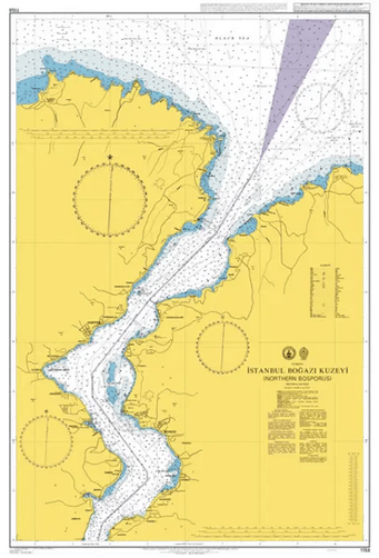 British Admiralty Nautical Chart 1158: Turkey, Istanbul Bogazi Kuzeyi (Northern Bosporus)