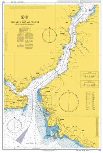 British Admiralty Nautical Chart 1159: Turkey, Istanbul Bogazi Güneyi (Southern Bosporus)
